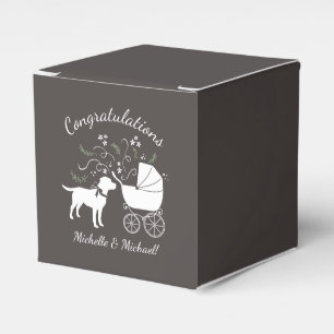 Labrador Dog Baby Shower Lab Grey Gender Neutral Favor Box