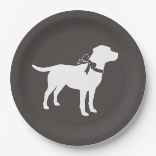 Labrador Dog Baby Shower Lab Grey Gender Neutral Paper Plate