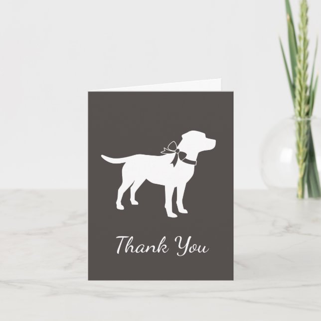 Labrador Dog Baby Shower Lab Grey Gender Neutral Thank You Card (Front)