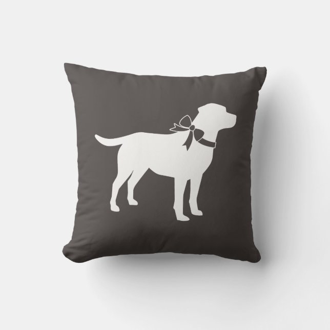 Labrador Dog Baby Shower Lab Grey Gender Neutral Throw Pillow (Front)