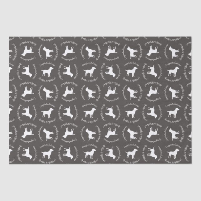 Labrador Dog Baby Shower Lab Grey Gender Neutral Tissue Paper (Front)