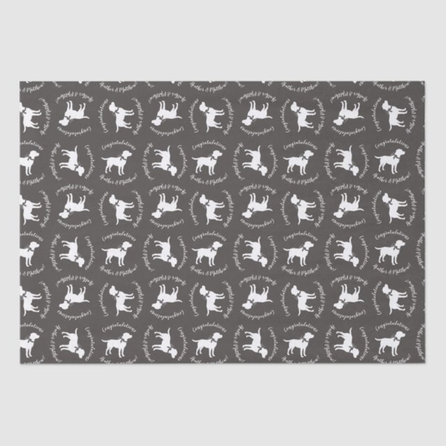 Labrador Dog Baby Shower Lab Grey Gender Neutral Tissue Paper (Front)