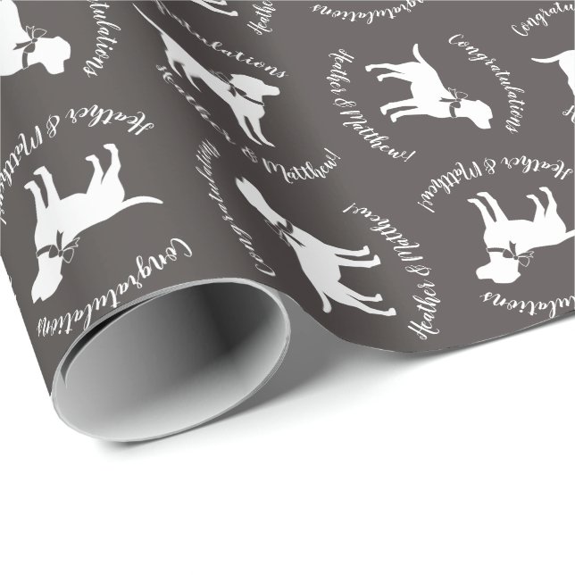 Labrador Dog Baby Shower Lab Grey Gender Neutral Wrapping Paper (Roll Corner)