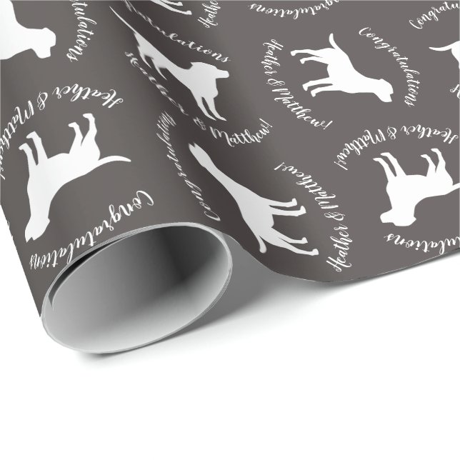 Labrador Dog Baby Shower Lab Grey Gender Neutral Wrapping Paper (Roll Corner)