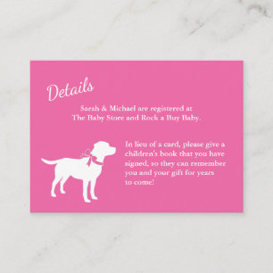 Labrador Dog Baby Shower Pink Girl Lab Enclosure Card