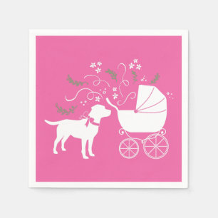 Labrador Dog Baby Shower Pink Girl Lab Napkin