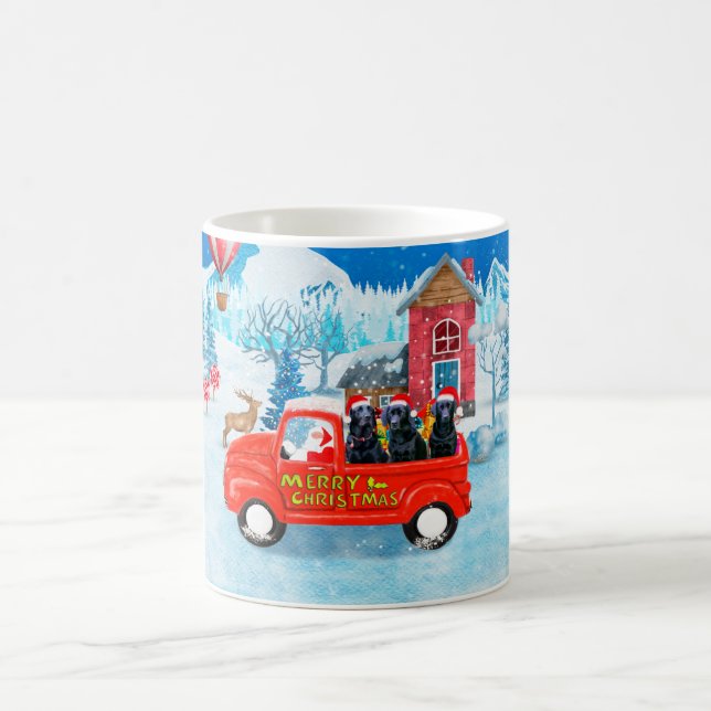 Labrador Dog Christmas Delivery Truck Snow Coffee Mug (Center)