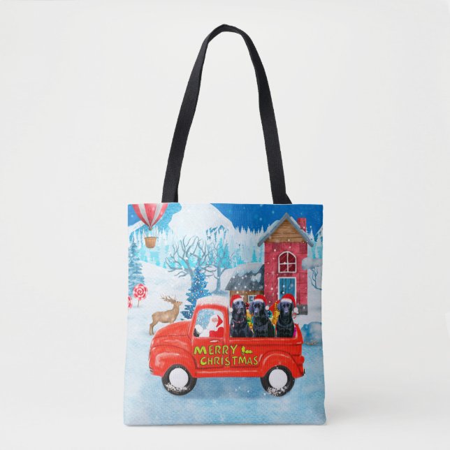 Labrador Dog Christmas Delivery Truck Snow Tote Bag (Front)
