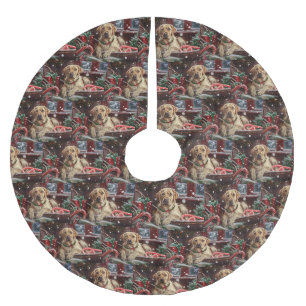Labrador Dog Christmas Festive Brushed Polyester Tree Skirt