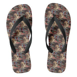 Labrador Dog Christmas Festive Flip Flops