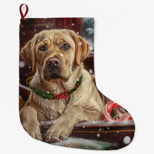 Labrador Dog Christmas Festive Large Christmas Stocking