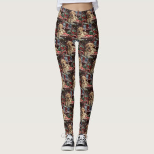 Labrador Dog Christmas Festive Leggings