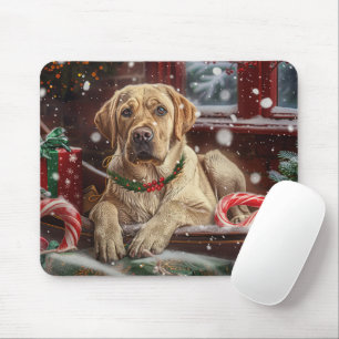 Labrador Dog Christmas Festive Mouse Pad