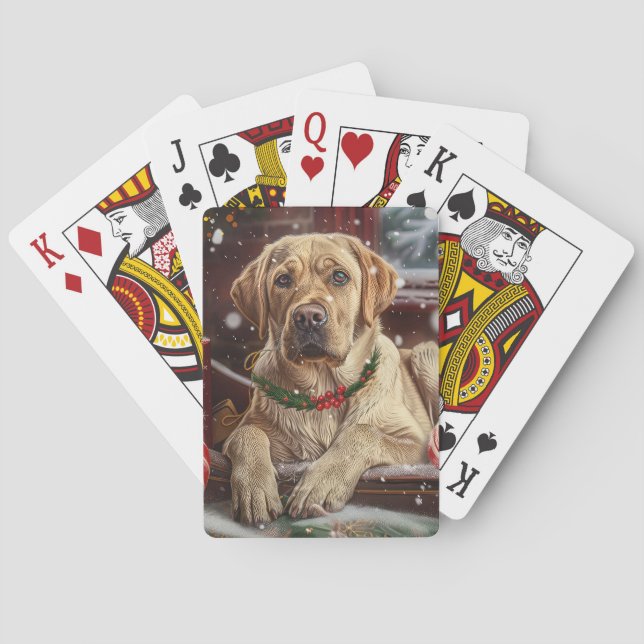 Labrador Dog Christmas Festive Playing Cards (Back)