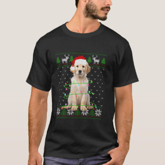 Labrador Dog Christmas Tree Lights Puppy Dog Lover T-Shirt