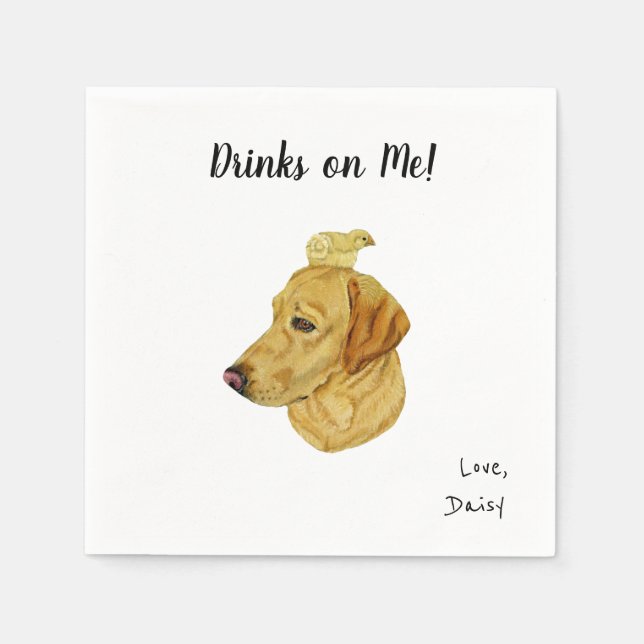 Labrador Dog Cocktail Napkins (Front)