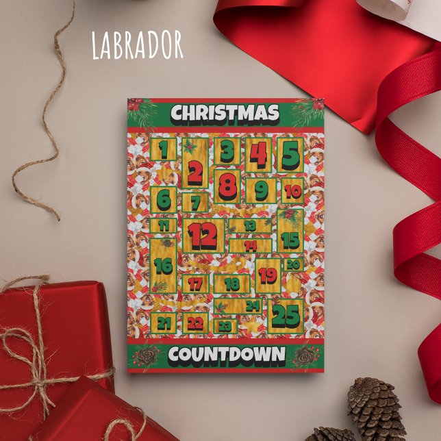 Labrador Dog Countdown Christmas Advent Calendar Holiday Card (Creator Uploaded)