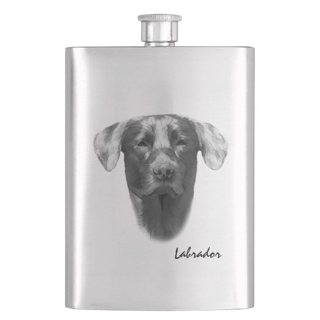 Labrador Dog customizable Hip Flask (Front)