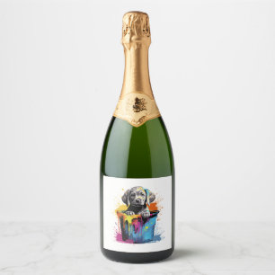 Labrador Dog Dog Breed for a Labrador Lovers Sparkling Wine Label