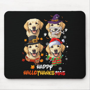 Labrador Dog Hallothanksmas Halloween Thanksgiving Mouse Pad