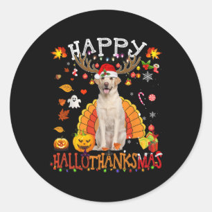 Labrador Dog Halloween Christmas Dog Happy Halloth Classic Round Sticker