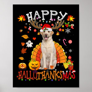 Labrador Dog Halloween Christmas Dog Happy Halloth Poster