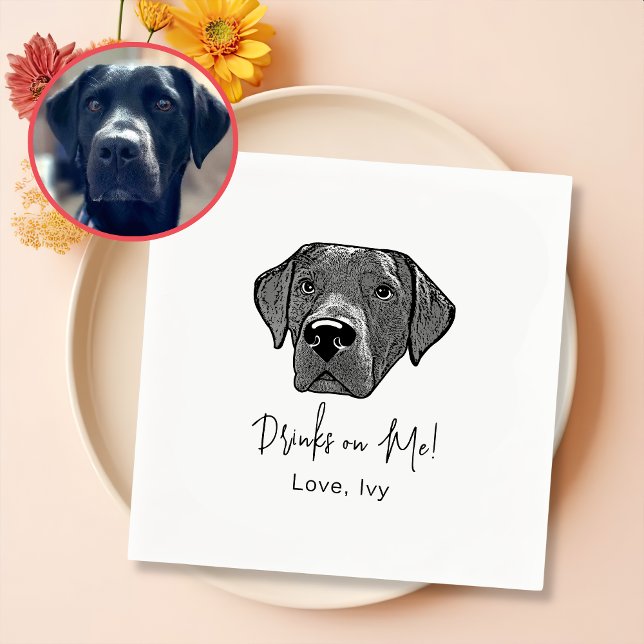 Labrador Dog  Hand Drawing Personalized Napkin (Creator Uploaded)