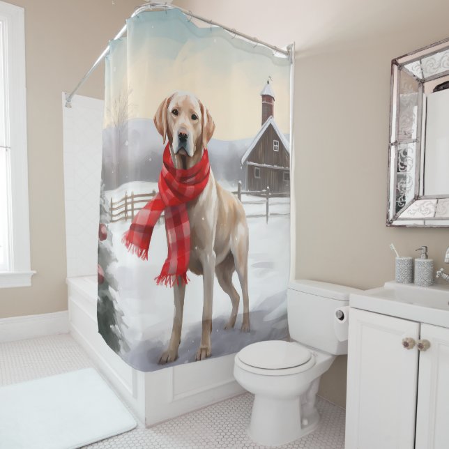 Labrador Dog in Snow Christmas (In Situ)