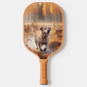 Labrador/dog in the autumn duck hunt pickleball paddle