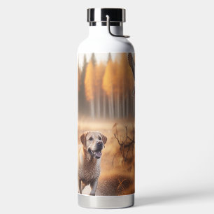 Labrador/dog in the autumn duck hunt water bottle