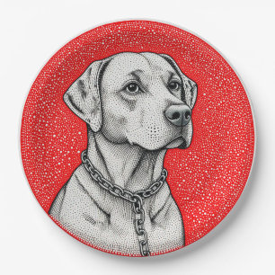 Labrador dog Inside Decorative circle Paper Plate