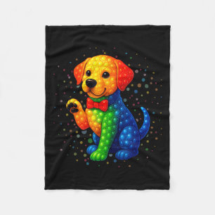 Labrador Dog Lovers Polka Dots Happy Dot Day Girls Fleece Blanket