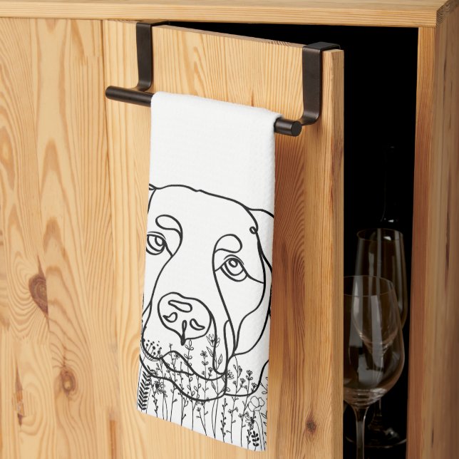 Labrador Dog Personalized Christmas Gift Kitchen Towel (Thirds Fold)