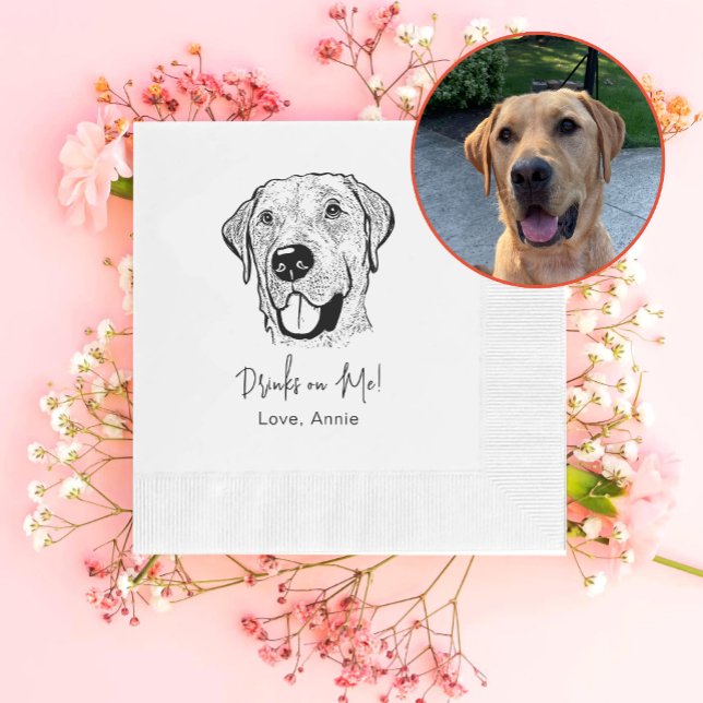 Labrador Dog Personalized Drink On Me Napkin (Creator Uploaded)