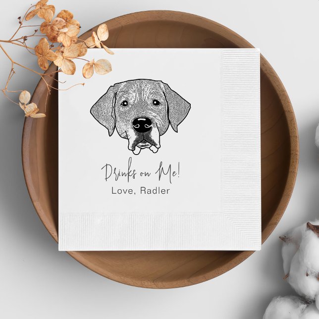 Labrador Dog Personalized Drink On Me Napkin (Creator Uploaded)