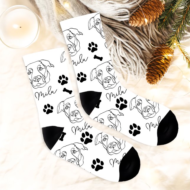 Labrador Dog Personalized  Hand Drawing Socks (Creator Uploaded)