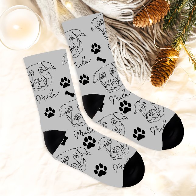 Labrador Dog Personalized  Hand Drawing Socks (Creator Uploaded)