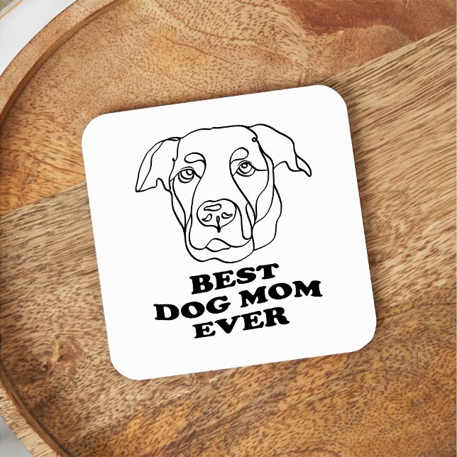 Labrador Dog Personalized Hand Drawing Square Paper Coaster (Creator Uploaded)