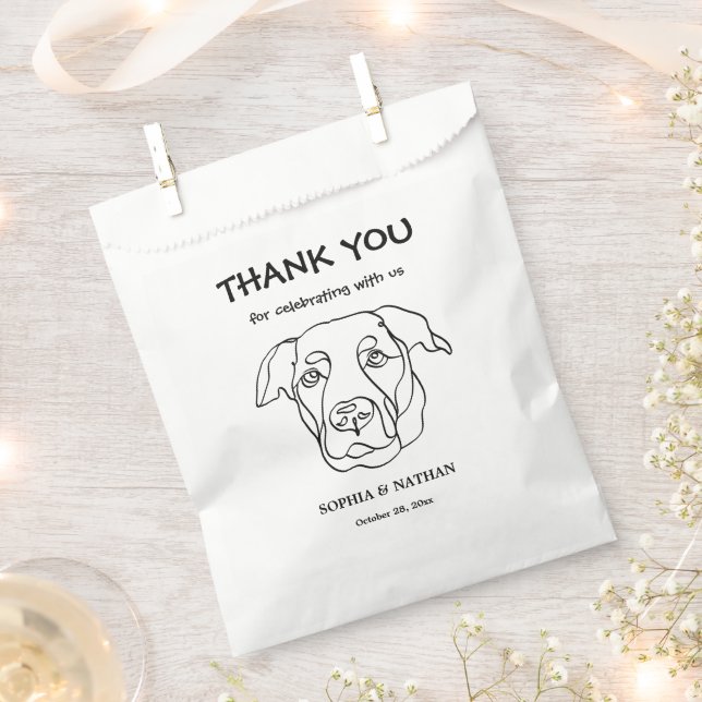 Labrador Dog Personalized Thank You Favour Bag (Clipped)