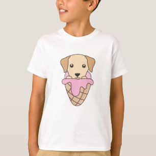 Labrador Dog Pink Ice Cream Waffle Cute Animals T-Shirt