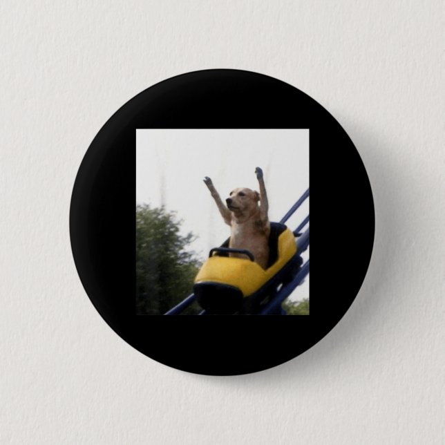 Labrador Dog Roller Coaster Funny Meme 2 Inch Round Button (Front)