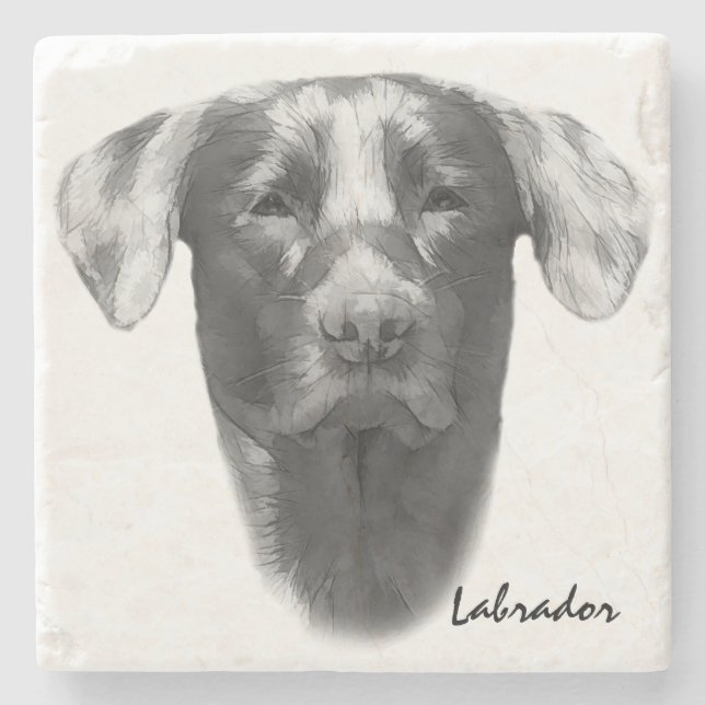 Labrador Dog stylish Stone Coaster (Front)