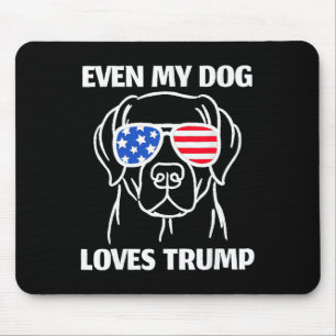 Labrador Dog Sungles Usa Flag Even My Dog Loves Tr Mouse Pad