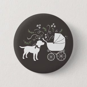 Labrador Dog Theme Baby Shower Gender Neutral 2 Inch Round Button
