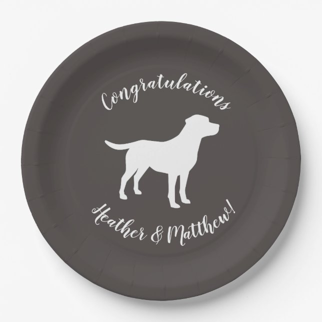 Labrador Dog Theme Baby Shower Gender Neutral Paper Plate (Front)