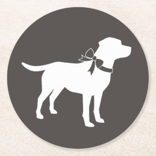 Labrador Dog Theme Baby Shower Gender Neutral Round Paper Coaster