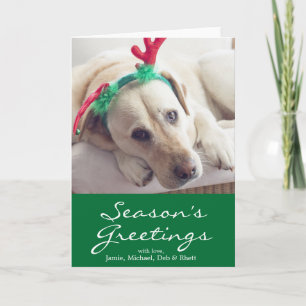 Labrador dog with Christmas ears Holiday Card