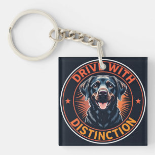 Labrador Dog With Motivational Slogan Keychain