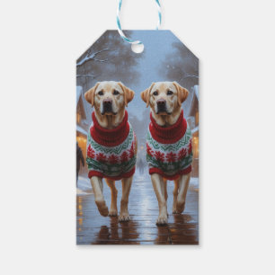 Labrador Dogs Christmas Snow Holiday Gift Tags