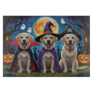 Labrador Dogs Pumpkin Halloween Funny Cutting Board